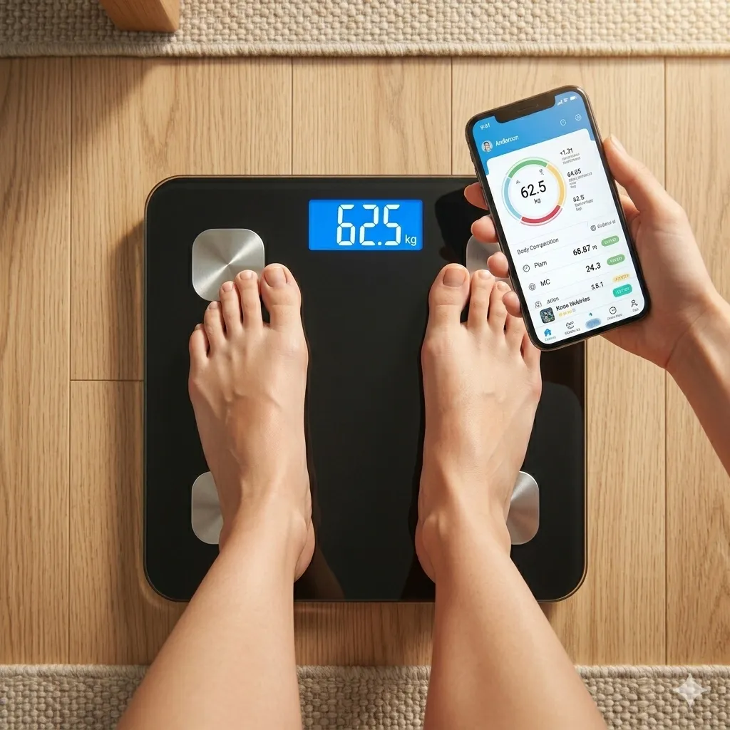 Balança Digital Inteligente com Bioimpedância – Monitore Gordura, Músculo, Hidratação
